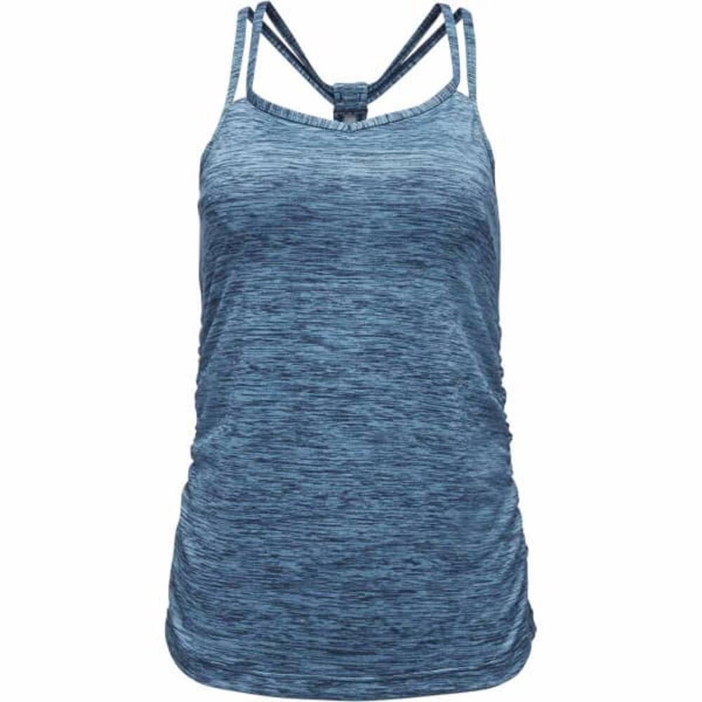 Black Diamond Six Shooter Tank Top Hiking Racerback Bra Pads Stretch Blue Medium